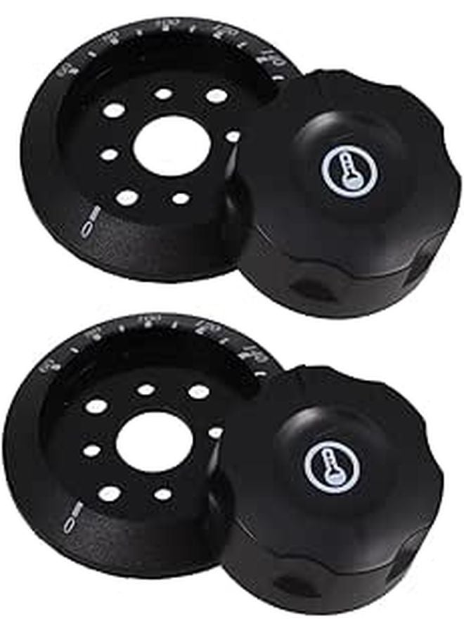 2pcs Universal Replacement Oven Knobs Black 60 200 Degree Temperature Control Thermostat Covers - Image 1