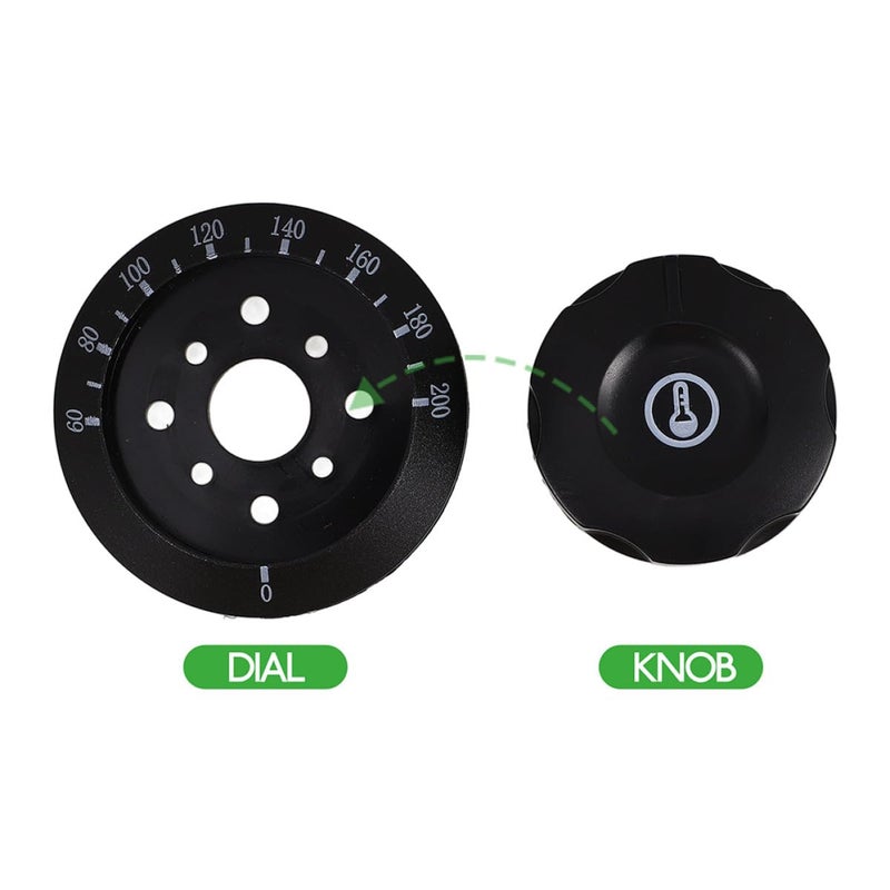 2pcs Universal Replacement Oven Knobs Black 60 200 Degree Temperature Control Thermostat Covers - Image 4