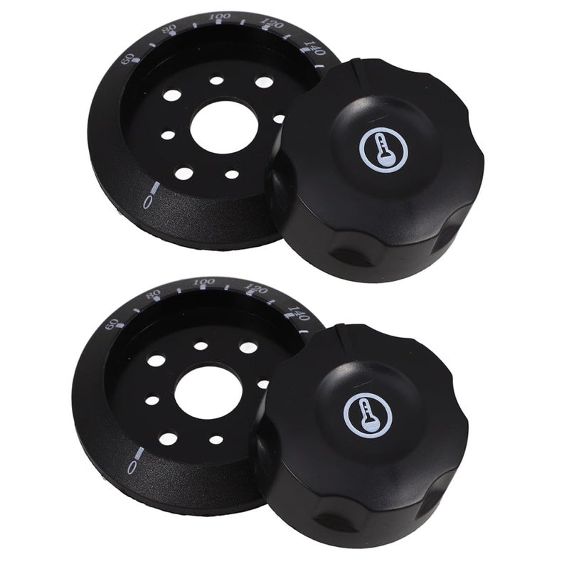 2pcs Universal Replacement Oven Knobs Black 60 200 Degree Temperature Control Thermostat Covers - Image 2