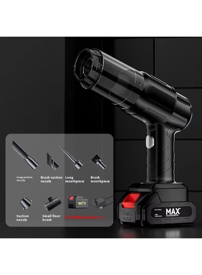 2-in-1 Portable Vacuum Cleaner – Rechargeable Battery Operated – Versatile Vacuuming and Blowing Function for Car and Home – with Cleaning Accessories - Image 4