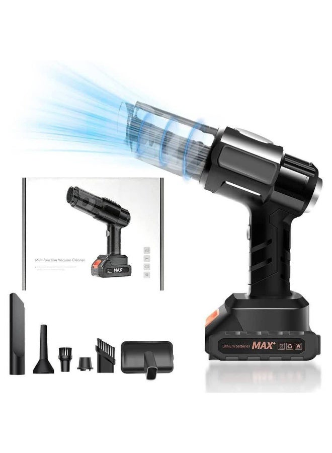 2-in-1 Portable Vacuum Cleaner – Rechargeable Battery Operated – Versatile Vacuuming and Blowing Function for Car and Home – with Cleaning Accessories - Image 2