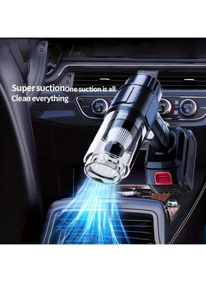 2-in-1 Portable Vacuum Cleaner – Rechargeable Battery Operated – Versatile Vacuuming and Blowing Function for Car and Home – with Cleaning Accessories - Image 3