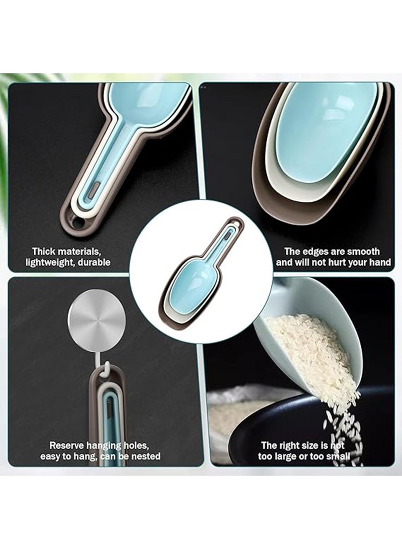 3 Pcs Ice Scoop Set Flour Scoop for Canisters Multi Purpose Plastic Kitchen Scoops Canisters Pet Food Scoop Plastic Scoops for Dry Goods Flour Coffee Beans Candy Popcorn  - Image 3