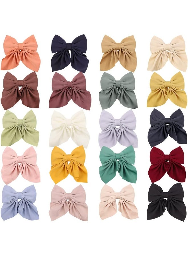 ALinmo 20PCS 5" Fable Girls Hair Bows Satin Ribbon Hair Bows Clips Large Bows Alligator Clips Hair Barrettes Hair Accessories for Little Girls Toddlers Teens Kids - Image 2