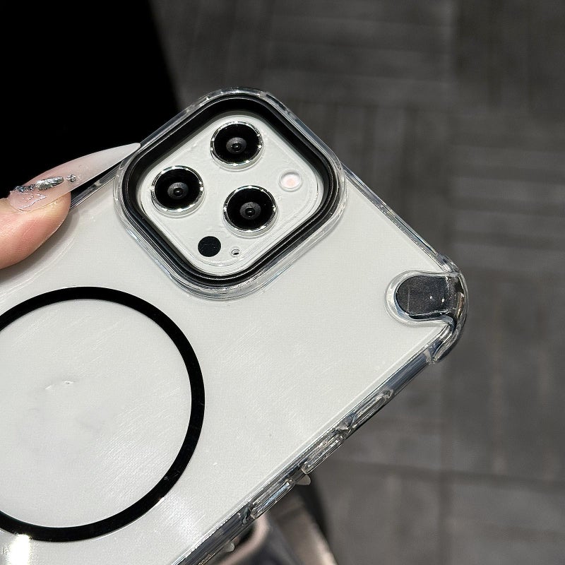 erorex For iPhone 15 Plus Contrast Color Airbag Magsafe TPU Full Coverage Phone Case(Pink) - Image 3