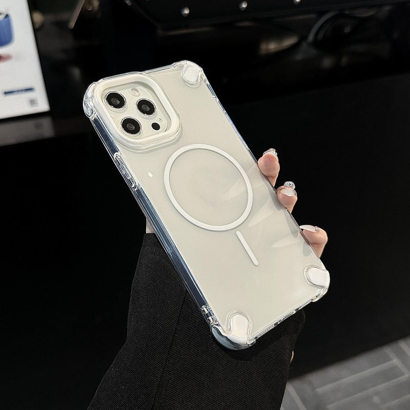 erorex For iPhone 15 Plus Contrast Color Airbag Magsafe TPU Full Coverage Phone Case(Pink) - Image 4