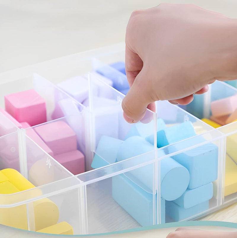 Sooyee 7 Layers Stackable Storage Container, 70 Adjustable Compartments Stackable Storage Container for Kids Toys, Art Crafts, Jewelry, Supplies, Mini Case & Letter Sticker Included,Clear - Image 5