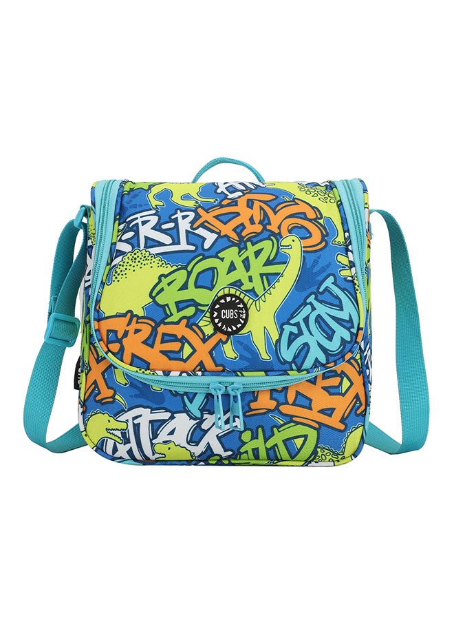 CUBS Dinosaur Print Waterproof lunch bag with adjustable shoulder strap carrying your favorite meals to school, work or while traveling - Image 1