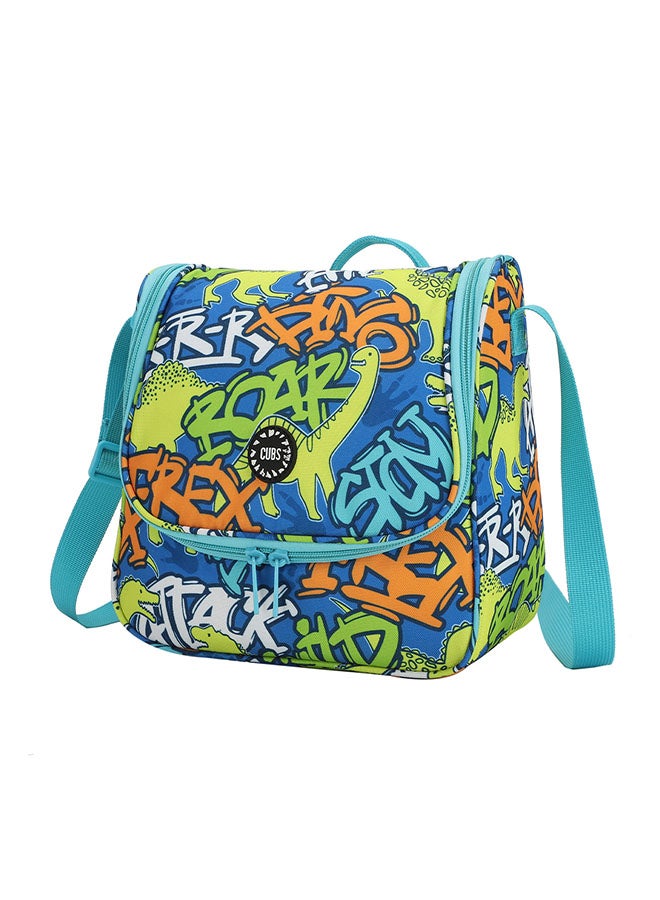 CUBS Dinosaur Print Waterproof lunch bag with adjustable shoulder strap carrying your favorite meals to school, work or while traveling - Image 2
