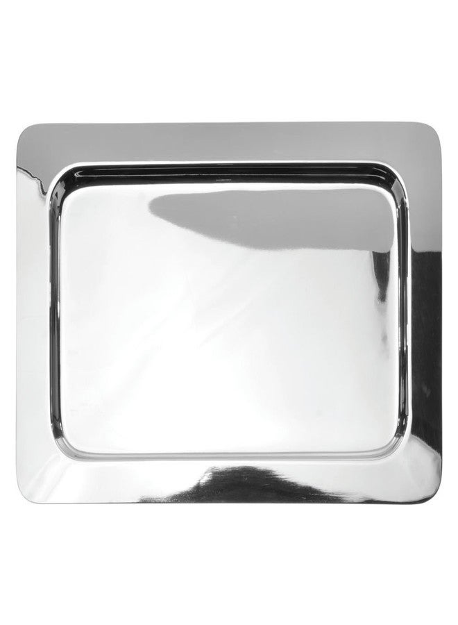 HUBERT Serving Tray Silver Stainless Steel- 17 1/2" L x 13 1/2" W x 3/4" H