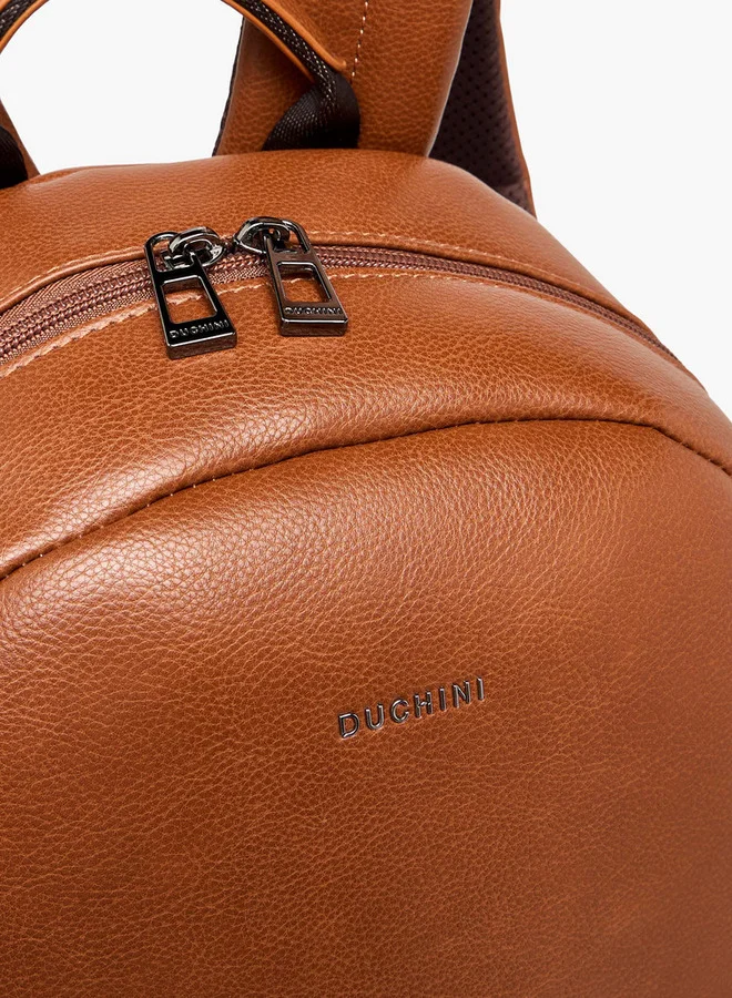 DUCHINI Striped Backpack with Zip Closure - 31x17x43 cm