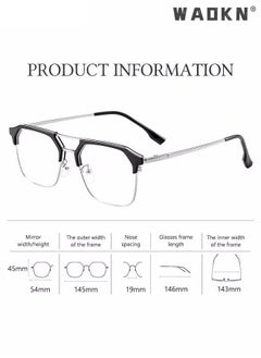 WAOKN Blue Light Blocking Glasses Blue Light Filter Computer Reading Gaming TV Phones Browline Frame Eyeglasses Fashion Anti Eyestrain Headache Eyewear for Women Men Black Silver  - Image 4