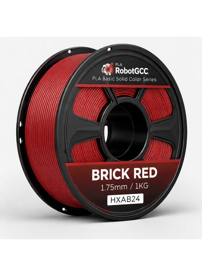 robotgcc PLA Basic Brick Red 1.75mm 3D Printing Material 1KG Spool for FDM 3D Printer Smooth Extrusion Stable Diameter ±0.02mm Low Warping Strong Layer Adhesion Easy Print PLA for Prototyping Decorative Models DIY Projects Educational Printing High Precision Consistent Filament - Image 1
