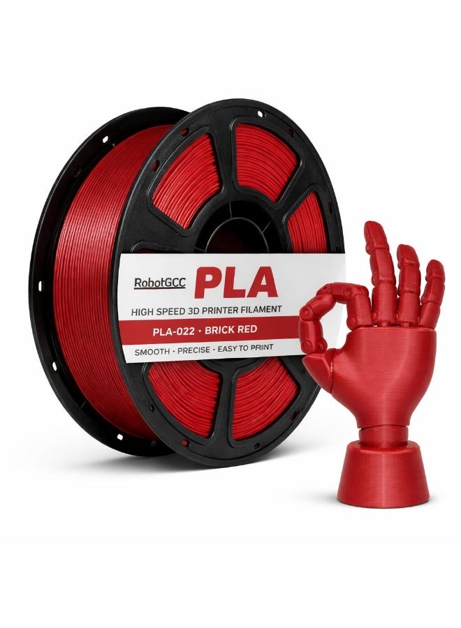 وبوت جي سي سي خيوط طباعة ثلاثية الأبعاد RobotGCC PLA باللون الأحمر القرميدي، قطر 1.75 مم ووزن 1 كجم، بثق سلس وتشوه منخفض والتصاق قوي للطبقات، لطابعات FDM والنماذج والمجسمات - Image 1