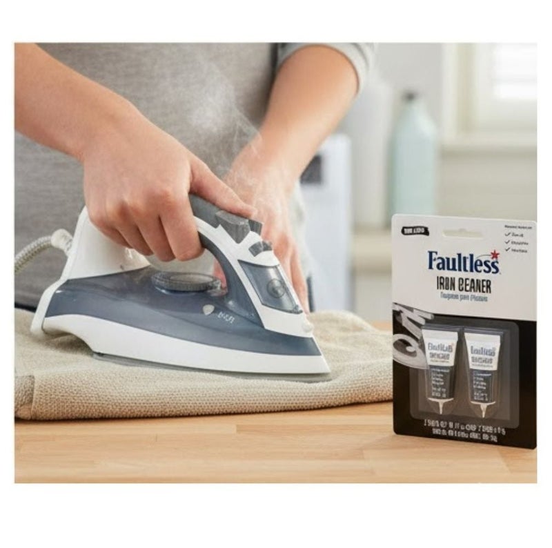 Faultless Iron Cleaner 0.17oz Tube Twin Pack Steam Iron Cleaning Stick, Removes Burnt Residue & Fabric Build-Up, Restores Soleplate Performance, Easy Iron Maintenance Cleaner - Image 4