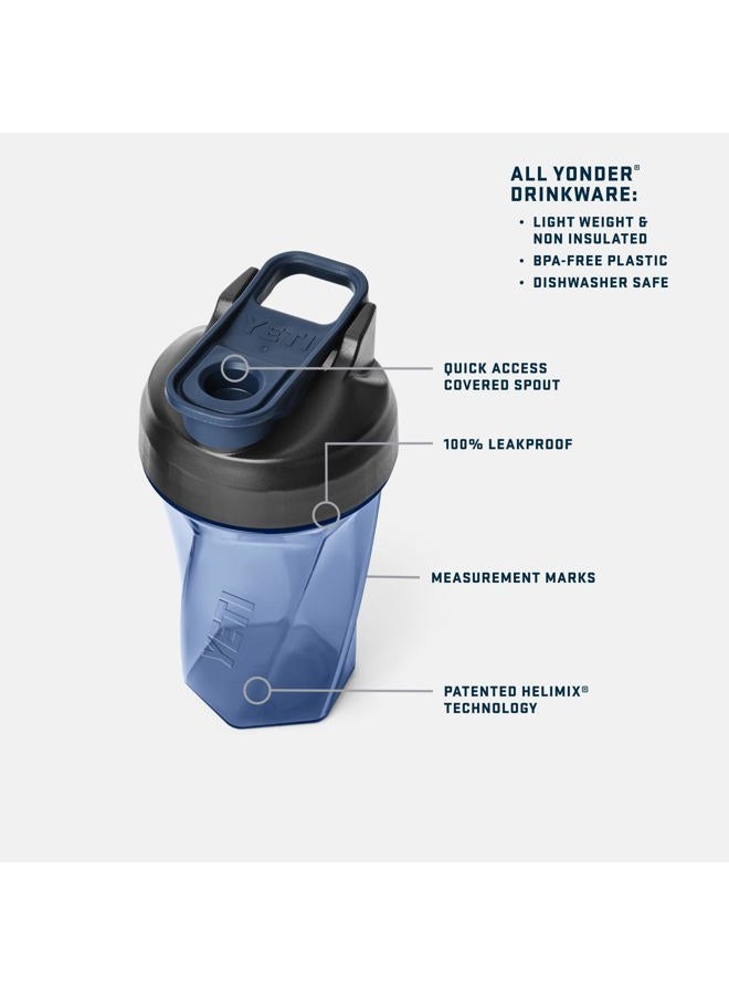 YETI زجاجة خلط يوندير هيلميكس فورتكس بسعة تصل إلى 20 أونصة | بدون كرة خلط أو خفاقة | مصنوعة في الولايات المتحدة الأمريكية | زجاجة خلط بروتين مصل اللبن المحمولة قبل التمرين | آمنة للغسل في غسالة الصحون، لون أزرق داكن - Image 2