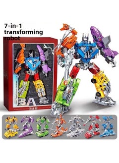 Yuexing Sea, Land And Air Deformation Robot Seven-in-one Aircraft Tank King Kong Can Be Assembled With Children's Boy Toys-Color:(Alloy Plastic) Yuexing Sea, Land And Air 7-in -1 Robot [High-grade Gift Box]]