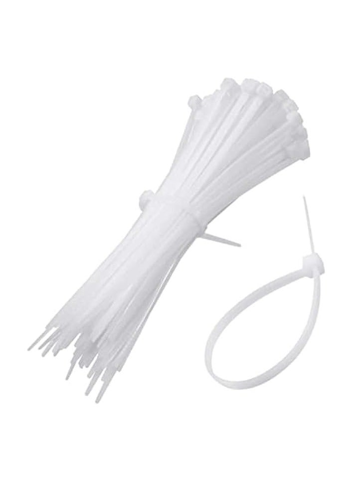 PROMASS Cable Zip Ties,UcaseArt Cable Zip Ties Heavy Duty 10 Inch, Premium Plastic Wire Ties with,Self-Locking White Nylon Tie Wraps for Indoor and Outdoor (White 100pcs) - Image 1