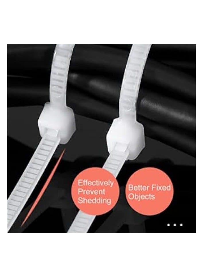 PROMASS Cable Zip Ties,UcaseArt Cable Zip Ties Heavy Duty 10 Inch, Premium Plastic Wire Ties with,Self-Locking White Nylon Tie Wraps for Indoor and Outdoor (White 100pcs) - Image 5