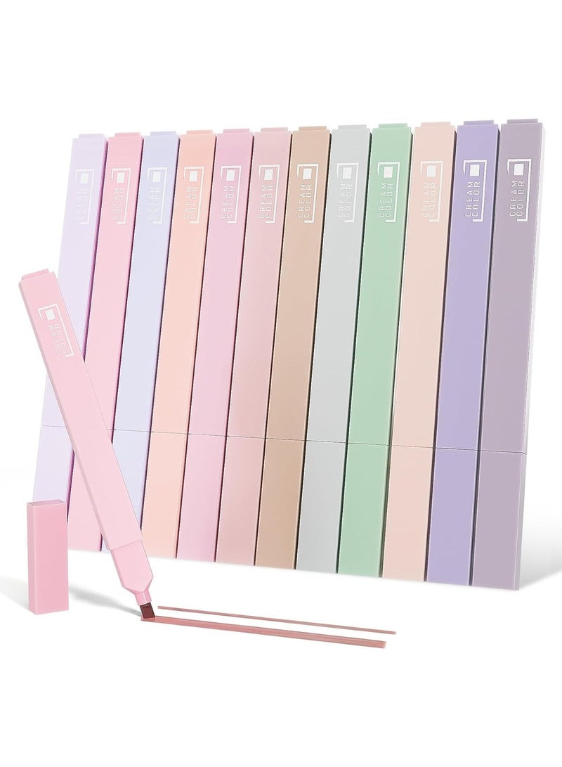CLENEA 12PCS Pastel Highlighters Set – Aesthetic Highlighter Pens with Soft Chisel Tip, Fast-Dry & No Dispersion, Cute Stationery for School, Study, College & Office Supplies - Image 1