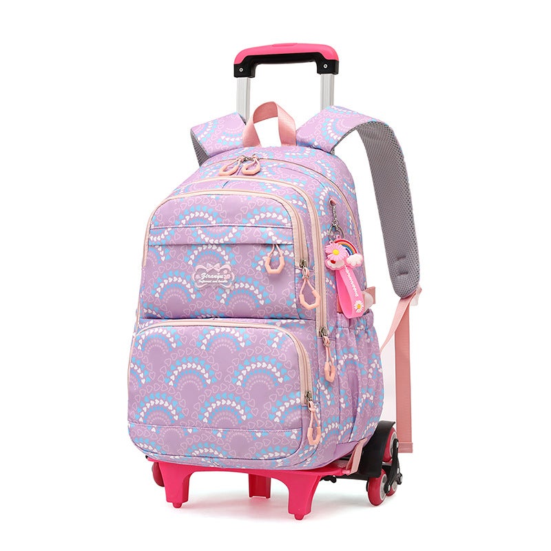 Natural Fish New Primary School Student Tie-Rod Schoolbag Girls Grade 2-5 Large Capacity Detachable Backpack - Image 1