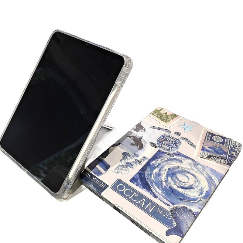 DGG حافظة آيباد متوافقة مع iPad 10.2 مع حامل قلم باللون شفاف - Image 5