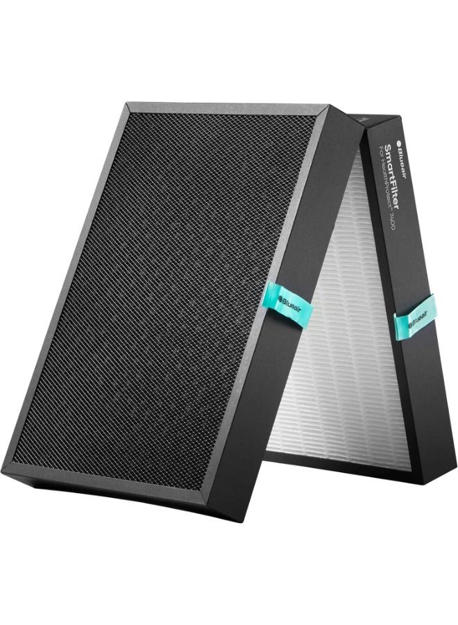 Blueair Protect ComboFilter 7400 | Genuine High Efficiency Replacement Filter for 7410i and 7470i Air Purifiers, Filters Airborne Pollen, Dust, Pet Hairs, Cooking Odors, Gas, w/ RFID - 2pcs - Image 1