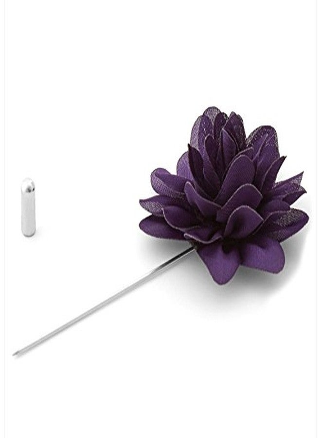 DeePerfetto Rosa Purple Fabric Lapel Pin Brooch Boutonniere for Women - Image 3