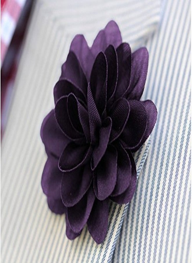 DeePerfetto Rosa Purple Fabric Lapel Pin Brooch Boutonniere for Women - Image 4