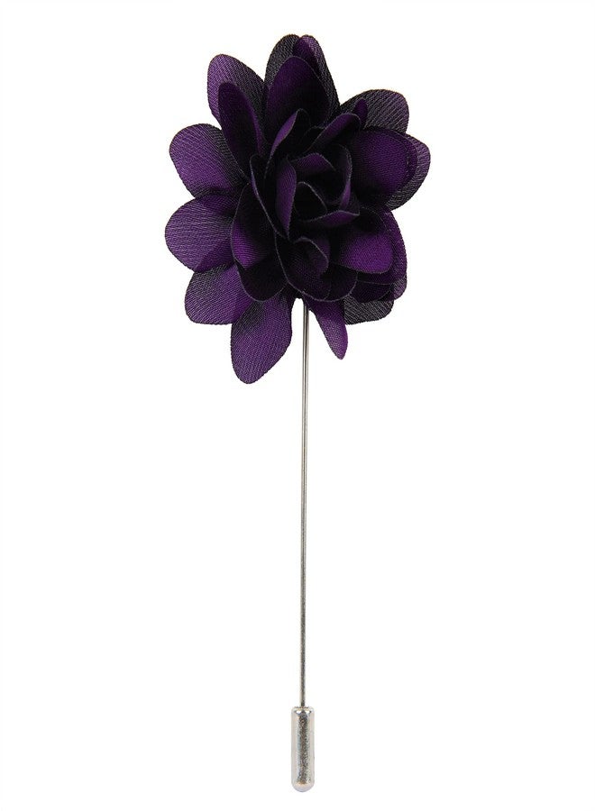 DeePerfetto Rosa Purple Fabric Lapel Pin Brooch Boutonniere for Women - Image 2