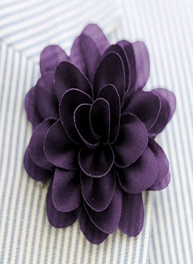 DeePerfetto Rosa Purple Fabric Lapel Pin Brooch Boutonniere for Women - Image 5