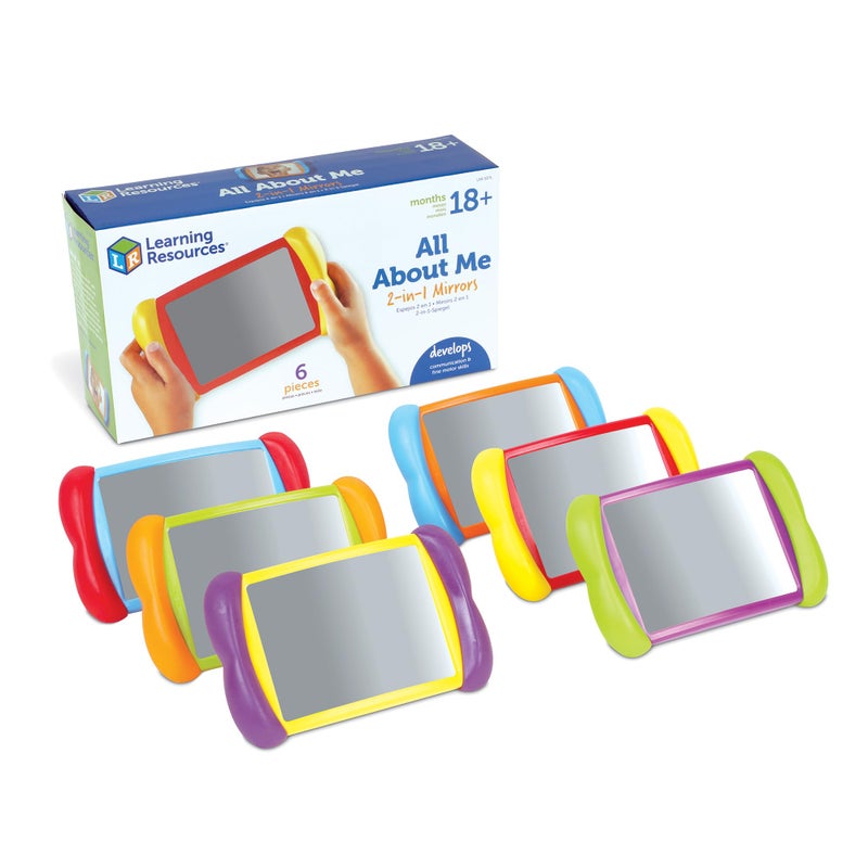 Learning Resources All About Me 2in1 Mirrors Set of 6 Feelings Mirror for Kids Social Emotional Toys Toddler Emotional Regulation Tools Classroom Mirrors for Kids Calm Down Corner Supplies - Image 4