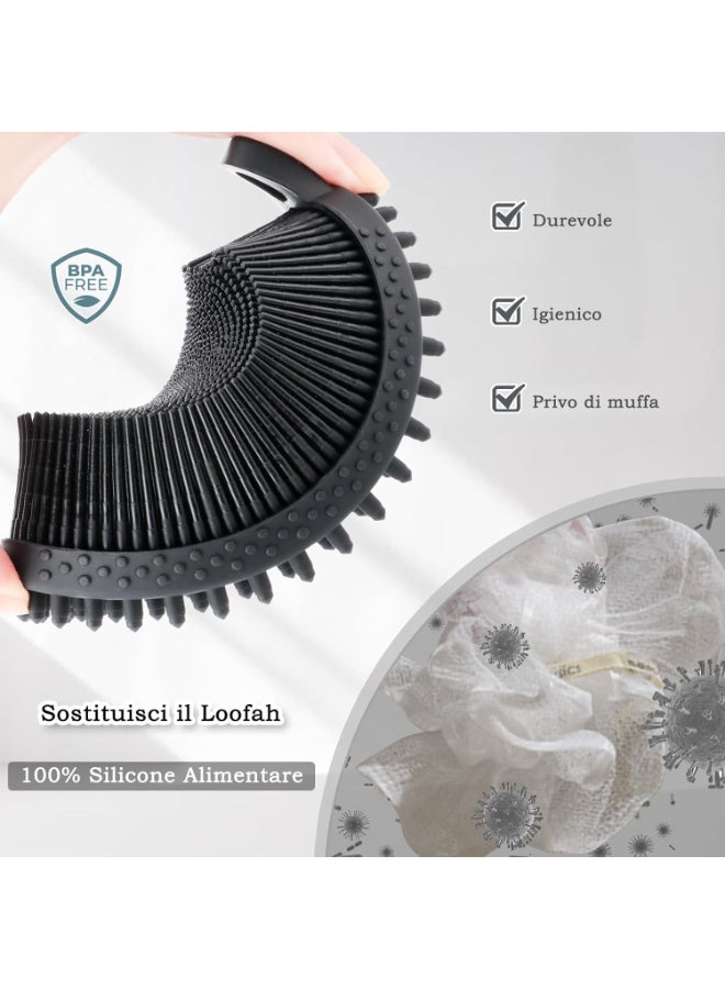 Y&D Soft Silicone Body Scrubber 1 PCS Silicone Body Shower, Silicone  2 in 1 Bath and Shampoo Brush, Body Scrubber Shower Cleaning Exfoliating Use for Sensitive Skin, Lather Well - Image 5
