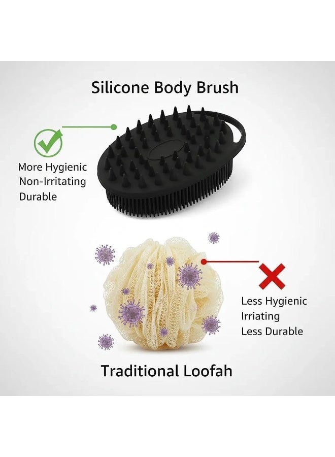 Y&D Soft Silicone Body Scrubber 1 PCS Silicone Body Shower, Silicone  2 in 1 Bath and Shampoo Brush, Body Scrubber Shower Cleaning Exfoliating Use for Sensitive Skin, Lather Well - Image 3