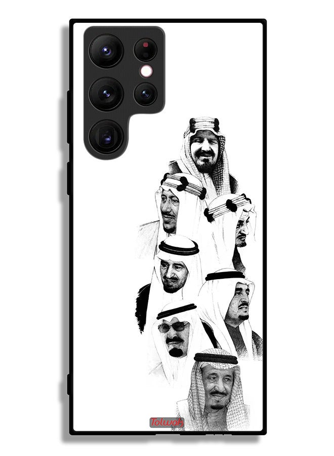 Tolwak Samsung Galaxy S22 Ultra 5G Protective Case Cover Saudi Kings Art B_W - Image 3