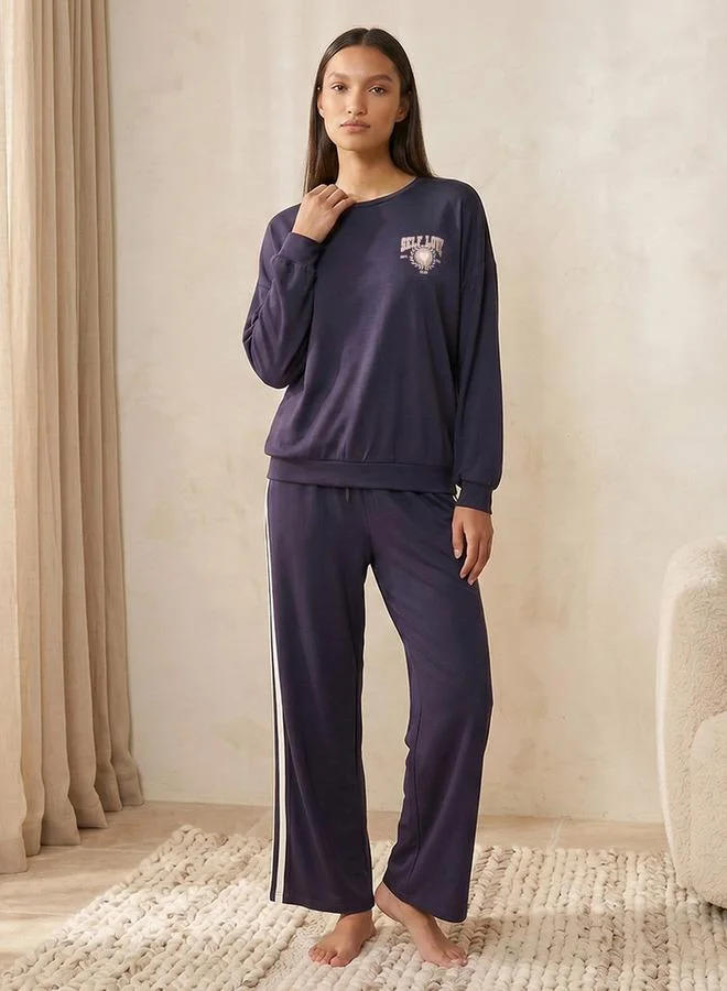 Splash FAV Intimates Pyjama Set Long Sleeved T-shirt & Trousers Viscose