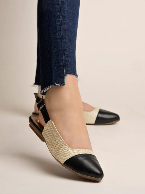 Shoetopia Women's Black Block Heel Bellies – Stylish & Comfortable Ballet Flats for Office, and Parties EU42