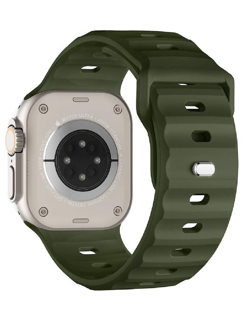 GENNEXT - Replacement New Design Silicone Waterproof Strap For Apple Watch Ultra Band 49mm For iWatch Series 8/7/6/5/4/3/2/1/SE/Ultra, 49mm 45mm 44mm 42mm - Image 1