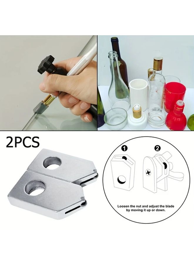 2pcs Silvery Stainless Steel Glass Bottle Cutting Head Replacement Tools for Metal Cutter - Image 1