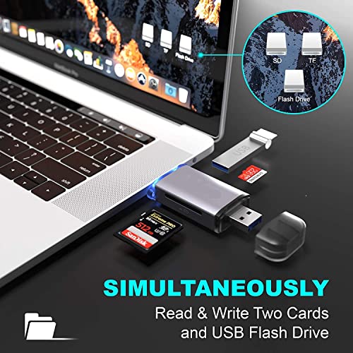 Famous Quality® All in One,OTG Card Reader and Hub with Type-C, USB & Micro USB Ports | Portable Memory Card Reader Supports USB Drives, TF, SD, Micro SD, SDHC, MMC and More - (Pack of 1 Card Reader) - Image 2