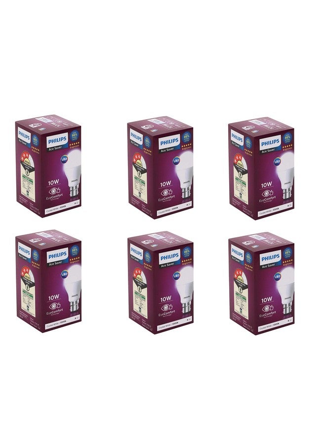 Philips Philips Ace Saver 10W B22 LED Bulb,900lm, Cool Day Light, Pack of 6