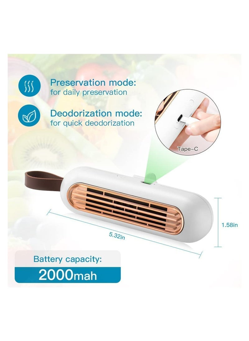 Excefore - Fridge Deodorizer Portable Type-C USB Rechargeable Reusable Refrigerator Deodorizer Refrigerator Odor Eliminator for Car Closet Wardrobe Pet Better Effective Than Baking Soda Charcoal Bags - Image 1