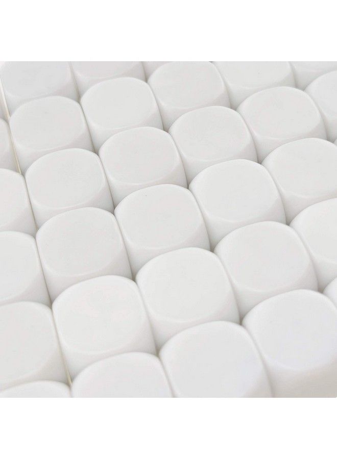 IFAMIO 16Mm Blank White Dice Set Acrylic Rounded D6 Dice Cubes For Game Party Fun Diy Sticker And Math Teaching Pack Of 50 - Image 4