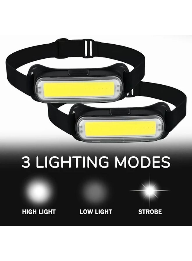COB Headlamp USB Rechargeable Floodlight Headlamps Adjustable Headband 3 Brightness Levels - Image 5