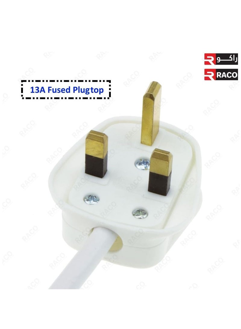 RACO Socket Extension Board | Heavy-Duty Cable Power Cord 13A Plug 220-250V Socket | Ideal for Various Indoor and Outdoor Uses (Dual Socket UK with USB and Type C Ports) - Image 4
