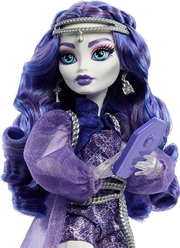 MONSTER HIGH دمية مونستر هاي سبيكترا فونديرغايست مع حيوانها الأليف فرين ورهانات مثل حقيبة ظهر، جهاز لوحي، وجبات خفيفة والمزيد - Image 3