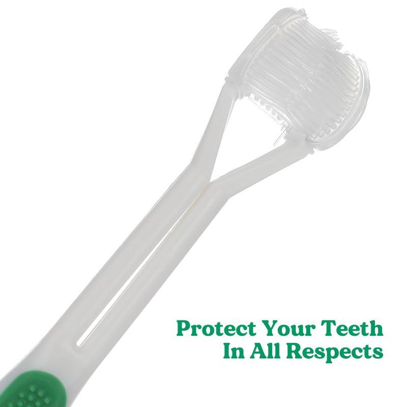 SUPVOX 7pcs Three Sided Toothbrush Replaceable Dual Brush Head Special Needs Toothbrush toothhugger Toothbrush Soft Bristle Toothbrush for Adult (4 Replace brish Heads) - Image 2