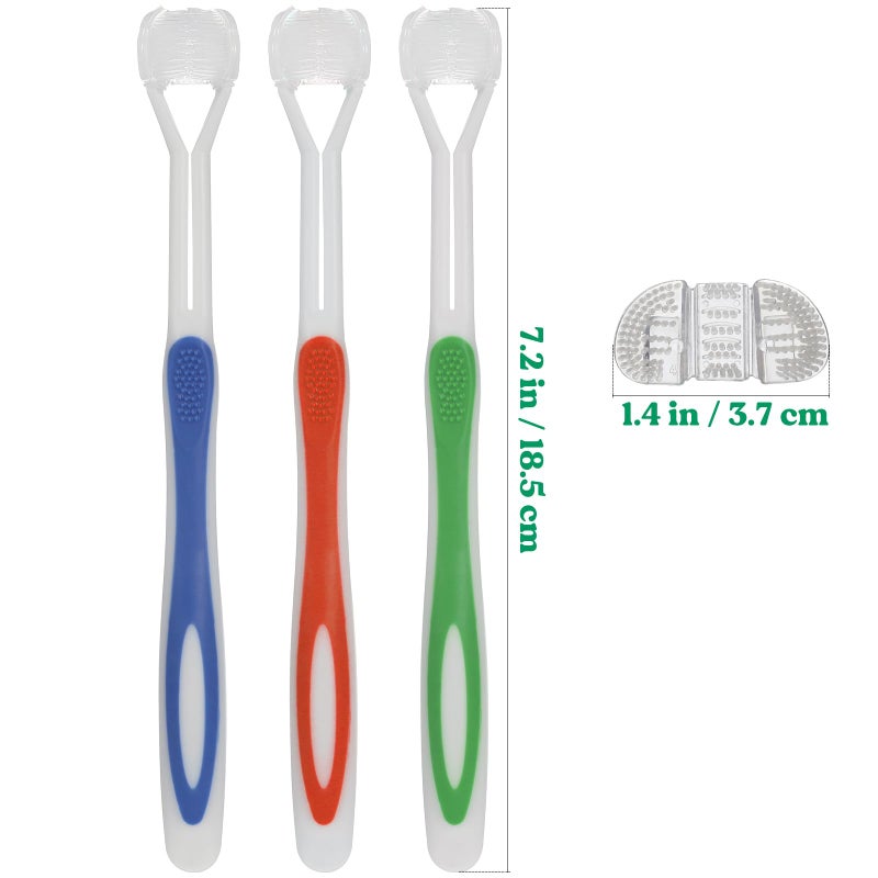 SUPVOX 7pcs Three Sided Toothbrush Replaceable Dual Brush Head Special Needs Toothbrush toothhugger Toothbrush Soft Bristle Toothbrush for Adult (4 Replace brish Heads) - Image 4