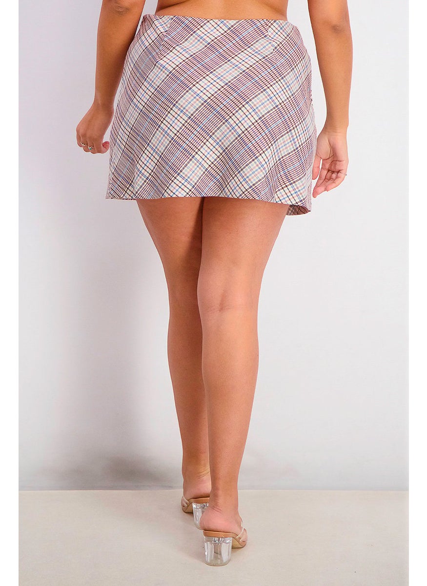 Women Plaid Mini Skirt, Maroon Combo - pzsku/Z1E3D5D039E77D83963E5Z/45/_/1724351178/b4b4f131-c7e0-4b0b-9e77-3a4e8d724442