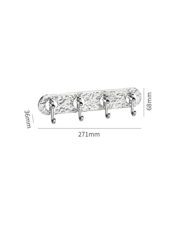 WAOKN 27cm Coat Hooks for Wall Self-Adhesive Hook Strong Load-Bearing Acrylic Hook Coat Hook with Rack Suitable for Bathroom Behind The Door Kitchen Can Hang Clothes Bath Towels No Punch Wall Hook Water Ripple Hook  - Image 2
